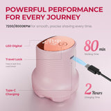 PRITECH Electric Razors for Women Legs, Easy-Clean Body Shaver, Wet & Dry Waterproof Bikini Trimmer, Portable Lady Hair Remover for Face Underarms Pubic (Pink)