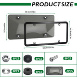 2 Pcs Clear License Plate Covers and Frames,Transparent License Plate Holders with Screws & Caps,Rust-Proof Auto Licenses Plates Protector Shields for Standard US Plates