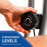 XTERRA Fitness Folding Exercise Bike, 225 LB Weight Capacity, Cordless, Battery Powered with Solid X-Frame Folding Design, Padded Seat and Handlebars, Adjustable Foot Straps, 8 Levels of Resistance XTERRA