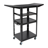 3-Tier Rolling AV Cart,Heavy Duty Mobile Work Station w/Lockable Wheels