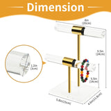 Acrylic Bracelet Holder, Necklace Holder Display Stand, 2 Tier T-Bar Jewelry Organizer, Stainless Rod Tangle-free Countertop Jewelry Rack