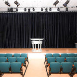 Kingdom Acrylic Lectern or Podium by AVTronics with 6 Column Base and a Wide Middle Shelf with Plenty of Space for Your Presentation Needs
