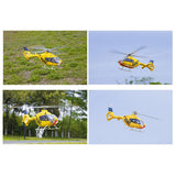 MechPuConToy GPS RC Helicopter Model, FLYWING EC135 470-Class 2.4G 6CH 4 Detachable Propellers RC Simulation Helicopter Model with H1 Flight Controller and Return-to-Home (PNP Version)