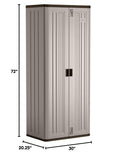 Suncast Tall Storage Cabinet Building with Shelves and Doors, Platinum (2 Pack)