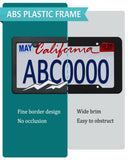 NJNYLLC Mountain License Plate Frames - Plastic Car Tag Holders with Raised Mountain Design, White on Black, 2 Pack 2 Hole with Screws & Caps, Mountain Vinyl Sticker Included