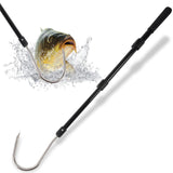 Smarkey Fishing Gaff Spear Hook Stick with Stainless Gig Hook, Telescopic Aluminium Alloy Pole for Saltwater, Offshore Freshwater Ice Fishing Tool-44inch