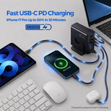 Pravish 180W GaN USB C Charging Station, 6 Port Desktop Charger with 45W PD
