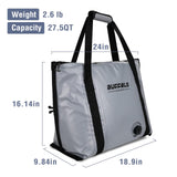 Buffalo Gear Insulated Fish Cooler Bag Flat Bottom,26L Waterproof Fish Kill Bag,Small Fishing Bag Leakproof Fish Cooler (Gray)
