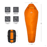 Teton Altos-S 0 Degree Sleeping Bag for Adults; Lightweight Warm Mummy Sleeping Bag for Camping, Hiking, Backpacking