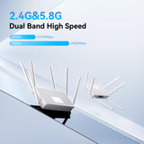 WiFi 6 Router, Dual Band Full Gigabit Wireless Router with 6 High-Gain Antennas