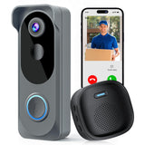 Doorbell Camera Wireless No subscription Required, 2K HD Battery Powered Smart Video Doorbell with Chime, Wide Angle, Motion Alerts&Two‑Way Talk, Night Vision, Compatible with Alexa ,2.4G WIFI Only