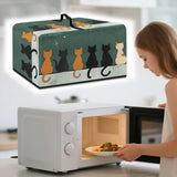 ZIATUBLES Microwave Oven Dust Cover Anti-Dust Countertop Microwave Protector Cover Cartoon Cat Print Heat Resistant Air Fryer Toster Oven Covers, L