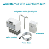 Swimming Pool Current Machine for Above Ground Pools, Swim in Place Trainer - 1-9 Grade Adjustable Current Swim Jet for Outdoor Swimming Pool Exercise, Fitness & Family Fun