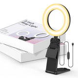 2Packs-Ring Light for Computer Laptop,Video Conference Lighting kit for Zoom Meetings,5" Small Led Selfie Light Portable DeskLight with Stand,Cell Phone Holder Desktop Lighting for Skype Call Black