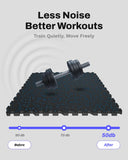 AIRHOP 0.79in Thick 72 Sq Ft Exercise Equipment Mats, 18 Tiles Upgraded Rubber Top with High Density EVA Foam, Large Interlocking Puzzle Gym Flooring for Home Gym, Heavy Weight Workout,Black & Blue