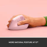 Logitech Lift Vertical Ergonomic Mouse, Wireless, Bluetooth or Logi Bolt USB Receiver