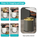 YOJIA 4 Gallon Bathroom Trash can with Swing Lid, Grey Gold