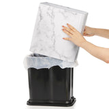 Stainless Steel Bathroom Wastebasket Narrow Garbage Bin Invisi-Overlap Open Top Rubbish Bin for Bathroom, Kitchen, Home, Hotel