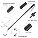 KOMCLUB Telescopic Fishing Gaff 93.11" Lightweight Hand Fish Gaff with Soft Rubber Nonslip Handle and Lanyard for Freshwater Offshore Fishing