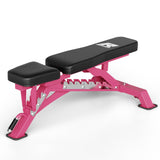 RitFit Adjustable/Foldable Utility Weight Bench for Home Gym, Weightlifting and Strength Training - Bonus Workout Poster with 35 Total Body Exercises, PINK