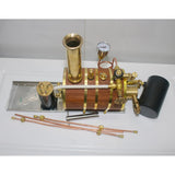MechPuConToy Engine Model Kit That Works with Boiler and Speed Reducer, Mini Retro Vertical Double-Cylinder Reciprocating Double-Acting Steam Engine Model, Science Experiment for Adult