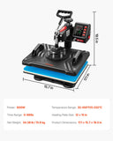 5 in 1 Heat Press Machine 12x15 Inch, 360° Swing Away Shirt Press Machine - Digital Professional Heat Transfer Tshirt Press Machine