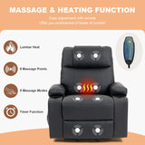 BRTHORY Leather Power Lift Recliner Chair for Elderly, with Massage & Heat