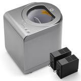 Airthereal Revive Electric Kitchen Composter with Visual Glass Cover, Upgraded SHARKSDEN Tri-Blade, Turn Food Waste and Scraps into Natural Fertilizer for Plants, R500-V, Grey