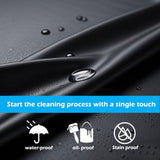 juningxin 4-piece waterproof rubber vinyl apron 40 inch for dishwasher lab butcher cooking kitchen black men/women chef apron heavy duty chemical work extra long grill with adjustable bib