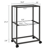 PUNCIA 2 Tiers Metal Rolling File Carts with Wheels Hanging Files for Letter Size Movable Pull-Out File Folder Rack Drawer File Cabinet