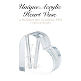 Forever Rose Set of 2 Roses Dipped in 24K Gold with “I Love You” Heart Vase
