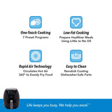 PowerXL Air Fryer 7 QT Maxx Classic, Extra Hot Air Fry, Cook, Crisp, Broil, Roast, Bake, High Gloss Finish, Nonstick, Black PowerXL