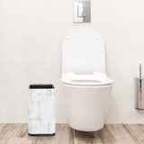 Stainless Steel Bathroom Wastebasket Narrow Garbage Bin Invisi-Overlap Open Top Rubbish Bin for Bathroom, Kitchen, Home, Hotel