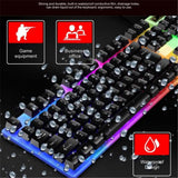 TEDILUVI Colorful Lighting Wired Mechanical Keyboard Set 1000 Dpi 104 Keys Rainbow Led Backlight Gaming Keyboards