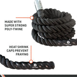 Body Sport Battle Rope, 40 ft. Long, 2 in. Diameter - Strong, Poly-Twine Training Cord for Indoor & Outdoor Use - Home Fitness & Gym Equipment