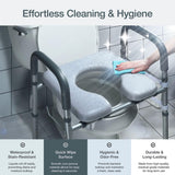 Toilet Seat Risers For Seniors Width and Height Adjustable Raised Toilet Seat With handles for Elderly, Handicap, Elevated, Pregnant, Fit Any Toilet Riser Heavy Duty Up To 400lbs