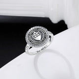 Oseew Class Ring High School College Graduation Ring (White Gold)
