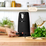 Electric Can Opener with Auto-Turn Operation for Standard & Tall Cans, Stainless Steel Blade for Easy Kitchen Counter Use (Black)