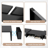 AUPSEN Dual Monitor Stand Riser with 2 Pen Holders, Desk Organizer, Black