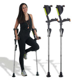 Ergobaum® Prime7TH Generation by Ergoactives. 1 Pair (2 Units) of Ergonomic Forearm Crutches - Adult 5' - 6'6'' Adjustable (Gray)