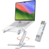 OMOTON LA10 360° Rotating Laptop Stand Riser Foldable for Desk, Silver