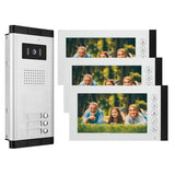 Wired Video Intercom System,7 Inch Ring Video Doorbell with IR Night Vision,HD Camera Kits,IR Outdoor Camera,Dual-Way Intercom for Villa Home Office Apartment (1 Bell +3 Monitor)