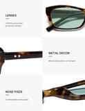 SOJOS Trendy Cat Eye Polarized Sunglasses for Women Men, Retro 90s Y2K Small Thin Rectangle Sunnies SJ2670, Tortoise/Light Green Tint (Light Tint: Low-polarization)