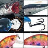 LUREBITE 43PCS Bass Fishing Lures Kit Set Topwater Hard Baits Minnow Crankbait Pencil VIB Swimbait for Bass Pike Fit Saltwater and Freshwater