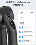 HEYCHY Massage Gun Deep Tissue with Heat Therapy, 12mm Amplitude Muscle Massager for Athletes, 5 Speeds & 4 Modes Massager Gun for Neck Back Shoulder Leg Pain Relief - Perfect for Men, Black
