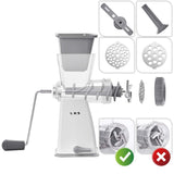 LHS Manual Meat Grinder with Stainless Steel Blades Heavy Duty Powerful Suction Base for Home Use Fast and Effortless for All Meats-Gray