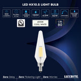 LUXRITE E12 Candelabra LED Light Bulbs 60 Watt Equivalent, 4000K Cool White, Enclosed Fixture Rated, Dimmable Chandelier Light Bulbs, 4.5W, 500 Lumens, HX10.5 Glass, Wet Rated, UL Certified (24 Pack)