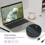 Bloepum Desktop USB Conference Speakerphone BT 360° Omnidirectional Condenser Microphone + Speaker Mute