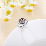 Oseew 2027 Women High School College Graduation Class Ring (White Gold)