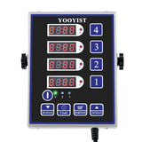 YOOYIST Kitchen Timers for Cooking – 4 Channel Commercial Kitchen Timer Restaurant Kitchen Supplies – Stainless Steel LED Technology Kitchen Timer Digital – Reminder Function, Loud Alarm, Black